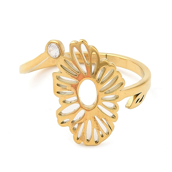 PandaHall 304 Stainless Steel with Cubic Zirconia Adjustable Rings, Birthflower April-Daisy, Golden, 1.5~15.7mm, US Size 6 1/4(16.7mm) 304..., Clear
PandaHall 304 Stainless Steel with Cubic Zirconia Adjustable Rings, Birthflower April-Daisy, Golden, 1.5~15.7mm, US Size 6 1/4(16.7mm) 304..., Clear