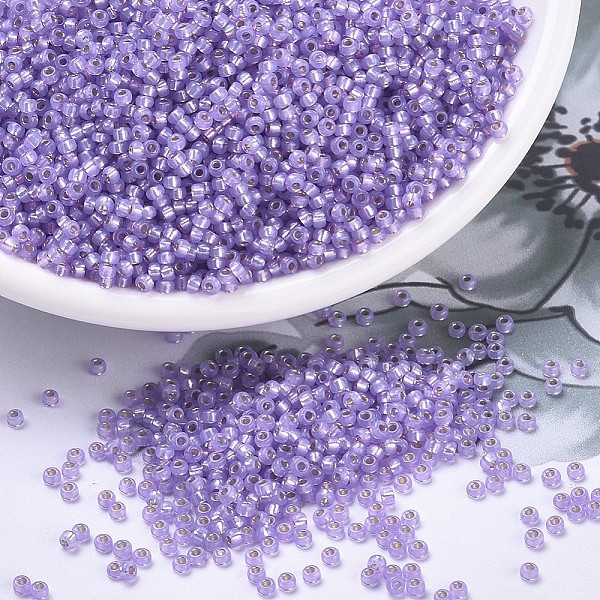 PandaHall MIYUKI Round Rocailles Beads, Japanese Seed Beads, 11/0, (RR574) Dyed Lilac Silverlined Alabaster, 2x1.3mm, Hole: 0.8mm, about..., Purple
PandaHall MIYUKI Round Rocailles Beads, Japanese Seed Beads, 11/0, (RR574) Dyed Lilac Silverlined Alabaster, 2x1.3mm, Hole: 0.8mm, about..., Purple