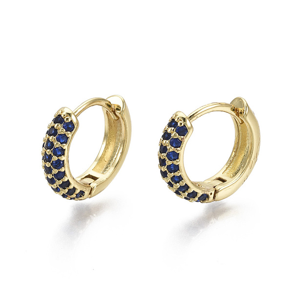 PandaHall Brass Micro Pave Cubic Zirconia Huggie Hoop Earrings, Real 18K Gold Plated, Nickel Free, Ring, Blue, 13x15.5x4mm, Pin: 0.8mm Brass...
PandaHall Brass Micro Pave Cubic Zirconia Huggie Hoop Earrings, Real 18K Gold Plated, Nickel Free, Ring, Blue, 13x15.5x4mm, Pin: 0.8mm Brass...
