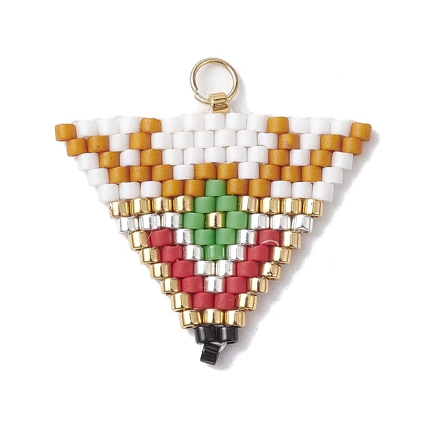PandaHall Handmade MIYUKI Delica Seed Loom Pattern, Triangle Pendant with 304 Stainless Steel Jump Rings, Colorful, 21x25x1.8mm, Hole: 2.5mm...
PandaHall Handmade MIYUKI Delica Seed Loom Pattern, Triangle Pendant with 304 Stainless Steel Jump Rings, Colorful, 21x25x1.8mm, Hole: 2.5mm...