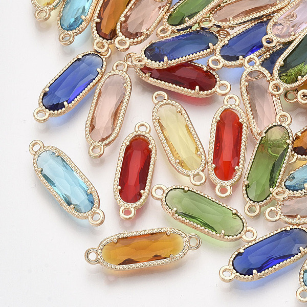 PandaHall Glass Links, with Light Gold Plated Eco-Friendly Alloy Findings, Faceted, Oval, Mixed Color, 21x7x3mm, Hole: 1.2mm Alloy+Glass..., Multicolor
PandaHall Glass Links, with Light Gold Plated Eco-Friendly Alloy Findings, Faceted, Oval, Mixed Color, 21x7x3mm, Hole: 1.2mm Alloy+Glass..., Multicolor