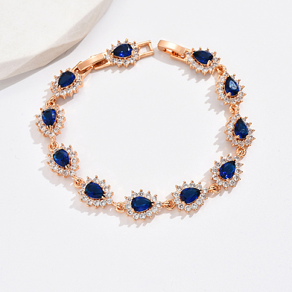 PandaHall Cubic Zirconia Teardrop Link Chain Bracelet, Real 18K Gold Plated Brass Bracelet, Medium Blue, 7-5/8 inch(19.5cm) Cubic Zirconia...
PandaHall Cubic Zirconia Teardrop Link Chain Bracelet, Real 18K Gold Plated Brass Bracelet, Medium Blue, 7-5/8 inch(19.5cm) Cubic Zirconia...