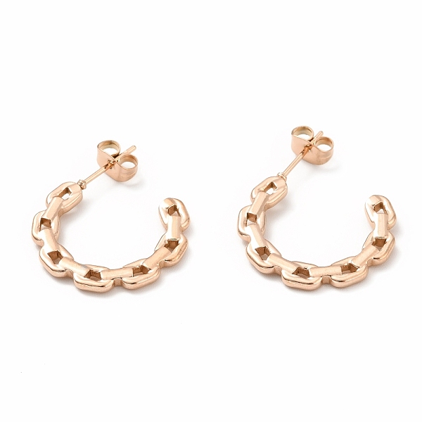 PandaHall Ion Plating(IP) 304 Stainless Steel Chain Link Shape Stud Earrings, Half Hoop Earrings for Women, Rose Gold, 19x22x2mm, Pin: 0.7mm...
PandaHall Ion Plating(IP) 304 Stainless Steel Chain Link Shape Stud Earrings, Half Hoop Earrings for Women, Rose Gold, 19x22x2mm, Pin: 0.7mm...