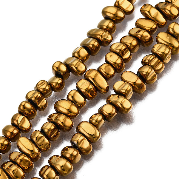 PandaHall Electroplate Non-magnetic Synthetic Hematite Beads Strands, Chips, Golden Plated, 5~10x4.5~5.5x4mm, Hole: 1mm, about 105pcs/strand...
PandaHall Electroplate Non-magnetic Synthetic Hematite Beads Strands, Chips, Golden Plated, 5~10x4.5~5.5x4mm, Hole: 1mm, about 105pcs/strand...