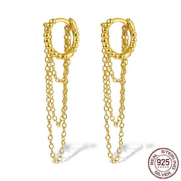 PandaHall 925 Sterling Silver Hoop Earrings, Chains Tassel Earrings, Real 18K Gold Plated, 36mm Sterling Silver
PandaHall 925 Sterling Silver Hoop Earrings, Chains Tassel Earrings, Real 18K Gold Plated, 36mm Sterling Silver