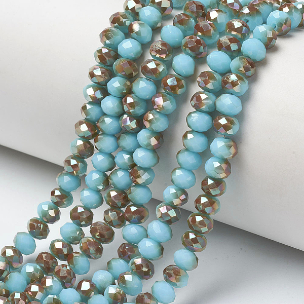 PandaHall Electroplate Opaque Solid Color Glass Beads Strands, Half Plated, Rainbow Plated, Faceted, Rondelle, Dark Turquoise, 8x6mm, Hole..., Cyan
PandaHall Electroplate Opaque Solid Color Glass Beads Strands, Half Plated, Rainbow Plated, Faceted, Rondelle, Dark Turquoise, 8x6mm, Hole..., Cyan