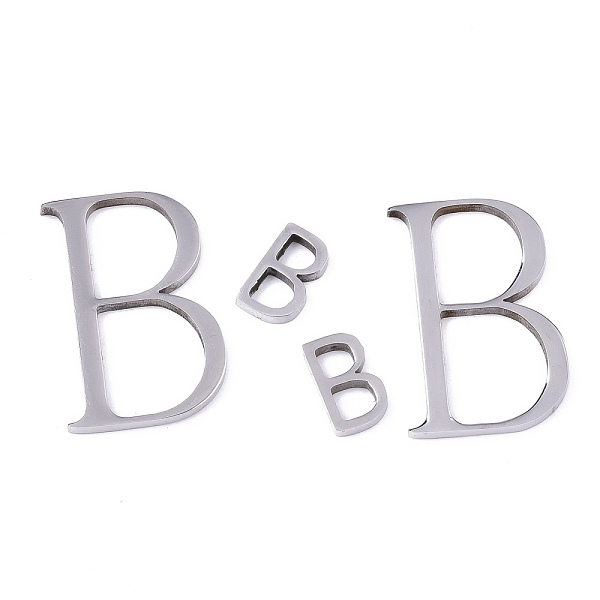 PandaHall 201 Stainless Steel Pendants, Laser Cut, Letter B, Stainless Steel Color, Big B: 22x14x1mm, Little B: 9x5x1mm 201 Stainless Steel...
PandaHall 201 Stainless Steel Pendants, Laser Cut, Letter B, Stainless Steel Color, Big B: 22x14x1mm, Little B: 9x5x1mm 201 Stainless Steel...