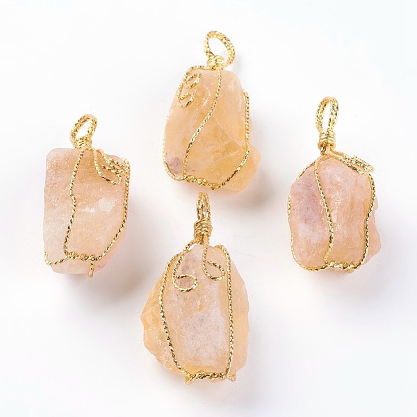 PandaHall Natural Citrine Big Pendants, with Golden Plated Brass Wire, Nuggets, 40~58x19~30mm, Hole: 7x9mm Citrine Nuggets
PandaHall Natural Citrine Big Pendants, with Golden Plated Brass Wire, Nuggets, 40~58x19~30mm, Hole: 7x9mm Citrine Nuggets