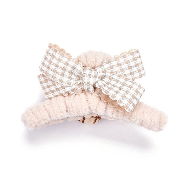 PandaHall Plastic Claw Hair Clips, Covered with Wool and Cloth, Bowknot & Flower, Linen, 80x47x39mm Plastic Brown
PandaHall Plastic Claw Hair Clips, Covered with Wool and Cloth, Bowknot & Flower, Linen, 80x47x39mm Plastic Brown