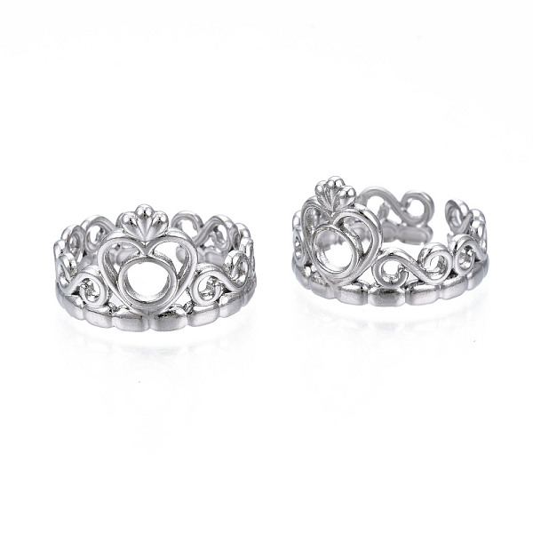 PandaHall 304 Stainless Steel Heart Crown Open Cuff Ring for Women, Stainless Steel Color, US Size 6 3/4(17.1mm) 304 Stainless Steel
PandaHall 304 Stainless Steel Heart Crown Open Cuff Ring for Women, Stainless Steel Color, US Size 6 3/4(17.1mm) 304 Stainless Steel