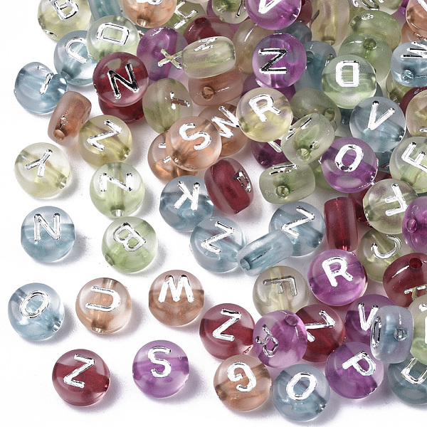 PandaHall Transparent Acrylic Beads, Horizontal Hole, Flat Round with Silver Plated Letter, Mixed Color, 7x4mm, Hole: 1.5mm Acrylic Flat..., Multicolor
PandaHall Transparent Acrylic Beads, Horizontal Hole, Flat Round with Silver Plated Letter, Mixed Color, 7x4mm, Hole: 1.5mm Acrylic Flat..., Multicolor