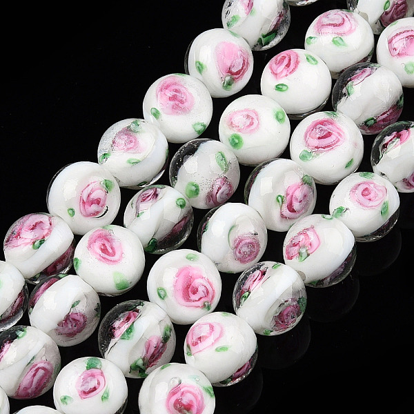 PandaHall Handmade Lampwork Beads Strands, Round with Flower, Creamy White, 9.5mm, Hole: 1.5mm, about 50pcs/strand, 18.90 inch(48cm)...
PandaHall Handmade Lampwork Beads Strands, Round with Flower, Creamy White, 9.5mm, Hole: 1.5mm, about 50pcs/strand, 18.90 inch(48cm)...
