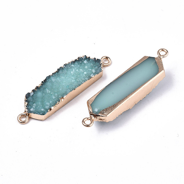 PandaHall Resin Druzy Links Connectors, with Edge Light Gold Plated Iron Findings, Hexagon, Dark Turquoise, 43.5x10.5x7mm, Hole: 1.8mm Resin...
PandaHall Resin Druzy Links Connectors, with Edge Light Gold Plated Iron Findings, Hexagon, Dark Turquoise, 43.5x10.5x7mm, Hole: 1.8mm Resin...