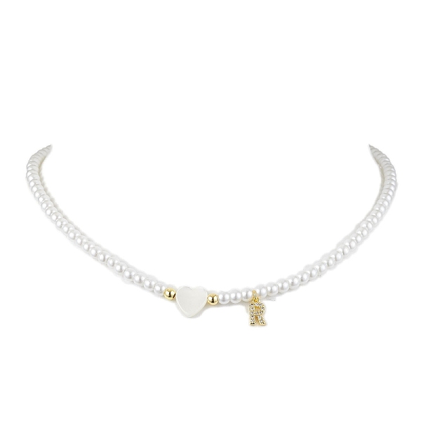 PandaHall Brass Micro Pave Grade AAA Cubic Zirconia Letter Pendant Necklaces, Heart & Round Baking Painted Pearlized Glass Pearl Beaded..., White
PandaHall Brass Micro Pave Grade AAA Cubic Zirconia Letter Pendant Necklaces, Heart & Round Baking Painted Pearlized Glass Pearl Beaded..., White