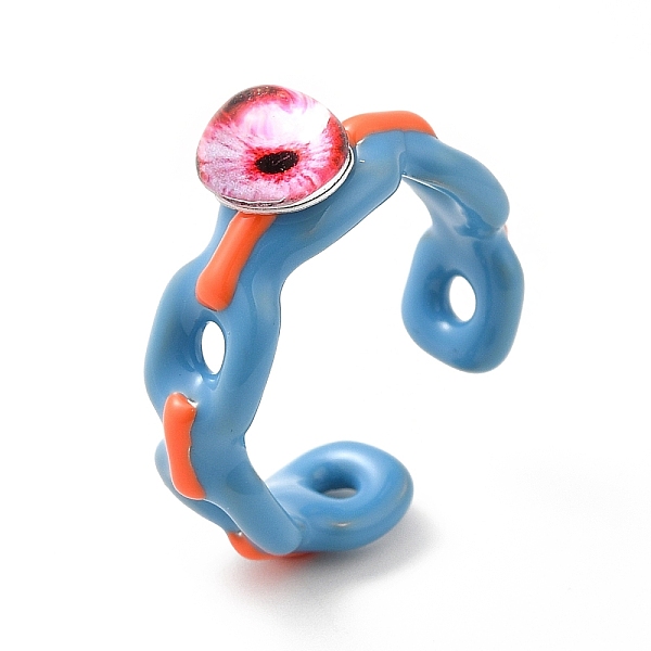 PandaHall Acrylic Double Dragon Eye Open Cuff Ring, Alloy Enamel Twist Wave Ring for Women, Steel Blue, US Size 8 1/2(18.5mm), Wide: 7.5~8mm...
PandaHall Acrylic Double Dragon Eye Open Cuff Ring, Alloy Enamel Twist Wave Ring for Women, Steel Blue, US Size 8 1/2(18.5mm), Wide: 7.5~8mm...