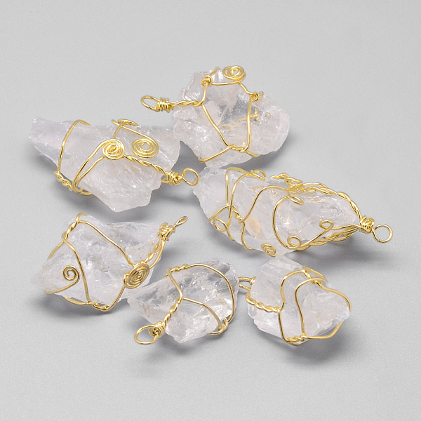 PandaHall Rough Raw Natural Quartz Crystal Pendants, Rock Crystal Pendants, with Brass Findings, Nuggets, Golden, 30~77x18~28x10~25mm, Hole...
PandaHall Rough Raw Natural Quartz Crystal Pendants, Rock Crystal Pendants, with Brass Findings, Nuggets, Golden, 30~77x18~28x10~25mm, Hole...
