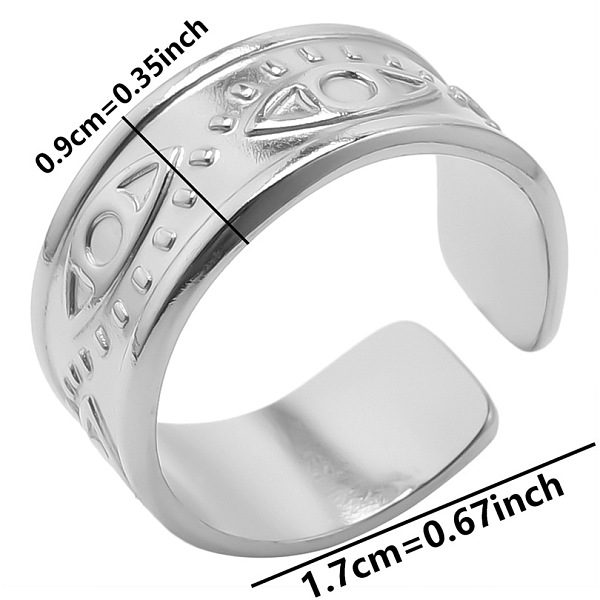 PandaHall Unisex Evil Eye 304 Stainless Steel Cuff Rings, Wide Band Open Rings Stainless Steel Evil Eye
PandaHall Unisex Evil Eye 304 Stainless Steel Cuff Rings, Wide Band Open Rings Stainless Steel Evil Eye