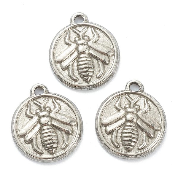 PandaHall 304 Stainless Steel Charms, Flat Round with Bee, Stainless Steel Color, 14.5x13x2mm, Hole: 1.4mm 304 Stainless Steel Flat Round
PandaHall 304 Stainless Steel Charms, Flat Round with Bee, Stainless Steel Color, 14.5x13x2mm, Hole: 1.4mm 304 Stainless Steel Flat Round