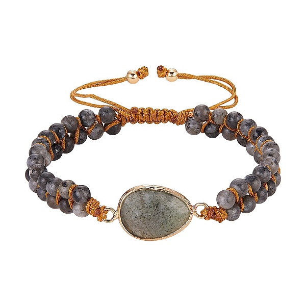PandaHall Natural Labradorite Teardrop Link Braided Bead Bracelet, Double Line Gemstone Adjustable Bracelet for Women, Inner Diameter...
PandaHall Natural Labradorite Teardrop Link Braided Bead Bracelet, Double Line Gemstone Adjustable Bracelet for Women, Inner Diameter...