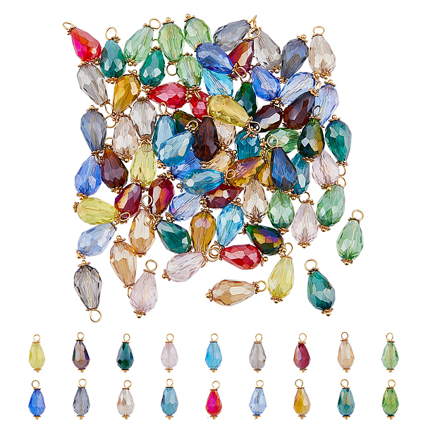 PandaHall 90Pcs 18 Colors Electroplate Glass Pendants, Faceted Teardrop Charms with Golden Tone 304 Stainless Steel Loops, Mixed Color..., Multicolor
PandaHall 90Pcs 18 Colors Electroplate Glass Pendants, Faceted Teardrop Charms with Golden Tone 304 Stainless Steel Loops, Mixed Color..., Multicolor