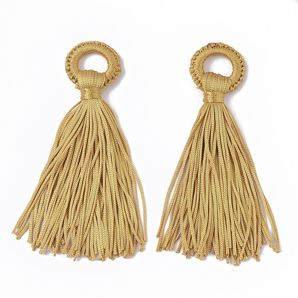 PandaHall Polyester Tassel Big Pendant Decorations, Goldenrod, 98~110x24~26x10~15mm, Hole: 14mm Polyester Gold
PandaHall Polyester Tassel Big Pendant Decorations, Goldenrod, 98~110x24~26x10~15mm, Hole: 14mm Polyester Gold