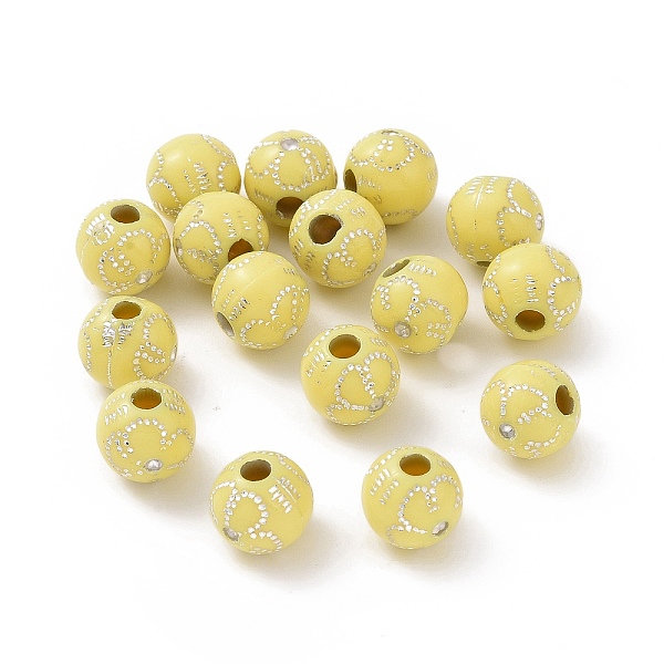 PandaHall Plating Acrylic Beads, Silver Metal Enlaced, Round with Flower, Yellow, 8mm, Hole: 2.2mm, about 1870pcs/500g Acrylic Round Yellow
PandaHall Plating Acrylic Beads, Silver Metal Enlaced, Round with Flower, Yellow, 8mm, Hole: 2.2mm, about 1870pcs/500g Acrylic Round Yellow