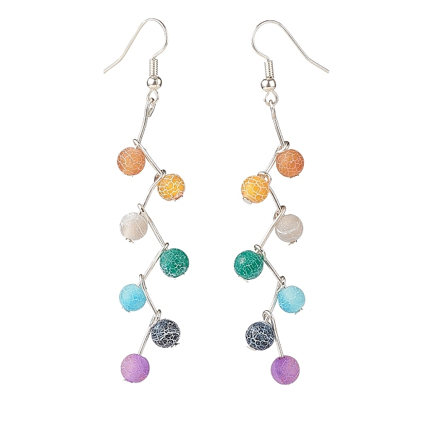 PandaHall Colorful Natural Agate Round Beaded Leaf Dangle Earrings, Brass Braided Long Drop Earrings for Women, Silver, 78mm, Pin: 0.6mm...
PandaHall Colorful Natural Agate Round Beaded Leaf Dangle Earrings, Brass Braided Long Drop Earrings for Women, Silver, 78mm, Pin: 0.6mm...