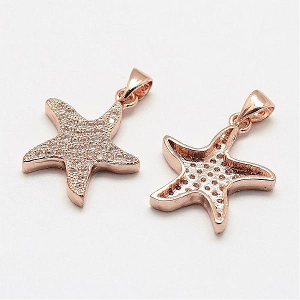 PandaHall Brass Micro Pave Cubic Zirconia Pendants, Starfish/Sea Stars, Cadmium Free & Lead Free & Nickel Free, Rose Gold, 20x17x3mm, Hole...
PandaHall Brass Micro Pave Cubic Zirconia Pendants, Starfish/Sea Stars, Cadmium Free & Lead Free & Nickel Free, Rose Gold, 20x17x3mm, Hole...
