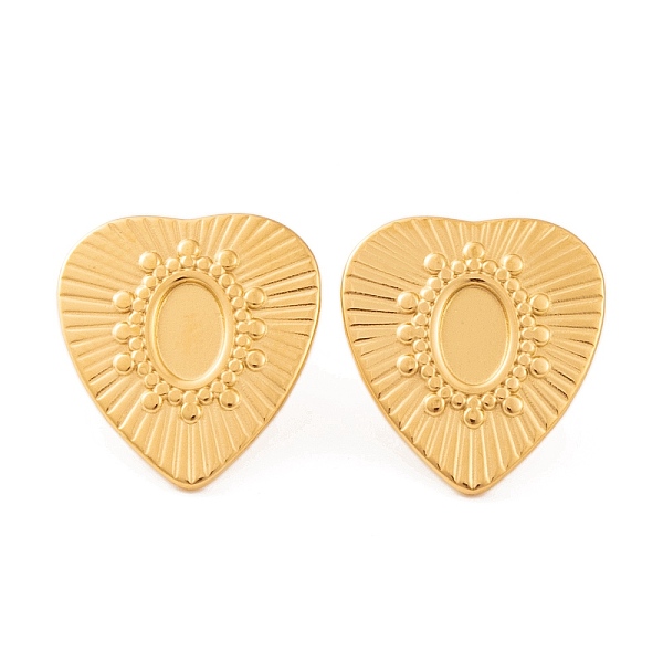PandaHall Ion Plating(IP) Heart 304 Stainless Steel Stud Earrings Findings, Golden, 17x16mm, Tray: 6x4mm 304 Stainless Steel Heart
PandaHall Ion Plating(IP) Heart 304 Stainless Steel Stud Earrings Findings, Golden, 17x16mm, Tray: 6x4mm 304 Stainless Steel Heart