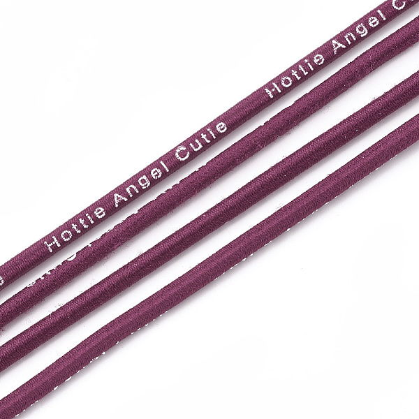 PandaHall Elastic Cord, with Nylon Outside and Rubber Inside, Printed Word, Old Rose, 2.5mm, about 100yard/bundle(300 feet/bundle) Elastic..., Purple
PandaHall Elastic Cord, with Nylon Outside and Rubber Inside, Printed Word, Old Rose, 2.5mm, about 100yard/bundle(300 feet/bundle) Elastic..., Purple