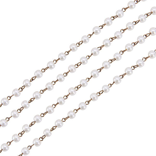 PandaHall Handmade Round Glass Pearl Beads Chains for Necklaces Bracelets Making, with Antique Bronze Iron Eye Pin, Unwelded, Creamy White...
PandaHall Handmade Round Glass Pearl Beads Chains for Necklaces Bracelets Making, with Antique Bronze Iron Eye Pin, Unwelded, Creamy White...