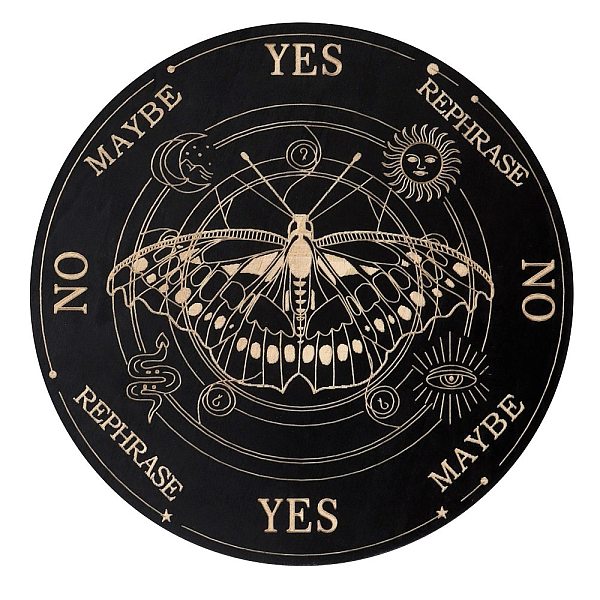 PandaHall Wood Pendulum Board, Dowsing Divination Board, for Witchcraft Wiccan Altar Supplies, Flat Round, Butterfly, 150x3mm Wood Butterfly
PandaHall Wood Pendulum Board, Dowsing Divination Board, for Witchcraft Wiccan Altar Supplies, Flat Round, Butterfly, 150x3mm Wood Butterfly