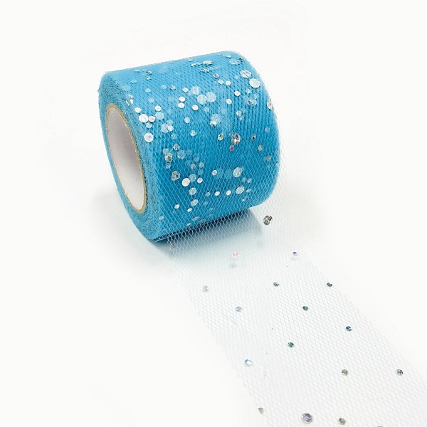 PandaHall Glitter Sequin Deco Mesh Ribbons, Tulle Fabric, Tulle Roll Spool Fabric For Skirt Making, Sky Blue, 2 inch(5cm), about...
PandaHall Glitter Sequin Deco Mesh Ribbons, Tulle Fabric, Tulle Roll Spool Fabric For Skirt Making, Sky Blue, 2 inch(5cm), about...