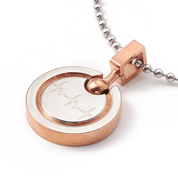 PandaHall Vacuum Plating 304 Stainless Steel Heart Beat Pendant Necklace for Women, Rose Gold, 17.72 inch(45cm) 304 Stainless Steel Heart
PandaHall Vacuum Plating 304 Stainless Steel Heart Beat Pendant Necklace for Women, Rose Gold, 17.72 inch(45cm) 304 Stainless Steel Heart
