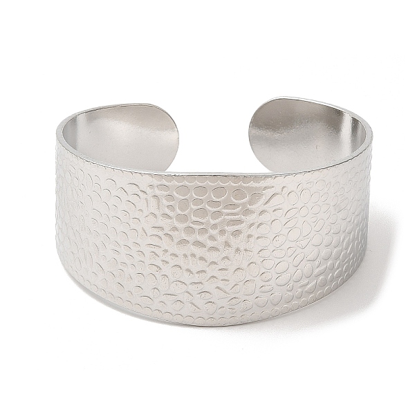 PandaHall 304 Stainless Steel Textured Wide Cuff Bangles for Women, Stainless Steel Color, Inner Diameter: 2-1/4~2-1/2 inch(5.55~6.2cm) 304...
PandaHall 304 Stainless Steel Textured Wide Cuff Bangles for Women, Stainless Steel Color, Inner Diameter: 2-1/4~2-1/2 inch(5.55~6.2cm) 304...