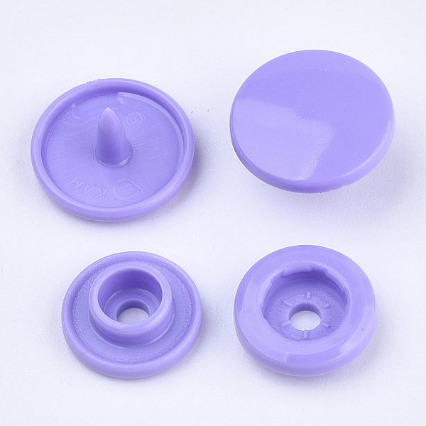 PandaHall Resin Snap Fasteners, Raincoat Buttons, Flat Round, Lilac, Cap: 12x6.5mm, Pin: 2mm, Stud: 10.5x3.5mm, Hole: 2mm, Socket: 10.5x3mm..., Purple
PandaHall Resin Snap Fasteners, Raincoat Buttons, Flat Round, Lilac, Cap: 12x6.5mm, Pin: 2mm, Stud: 10.5x3.5mm, Hole: 2mm, Socket: 10.5x3mm..., Purple