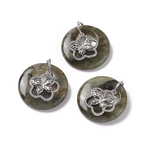 PandaHall Natural Labradorite Pendants, Flat Round Charms, with Platinum Tone Brass Flower with Butterfly Findings, Cadmium Free & Nickel...
PandaHall Natural Labradorite Pendants, Flat Round Charms, with Platinum Tone Brass Flower with Butterfly Findings, Cadmium Free & Nickel...