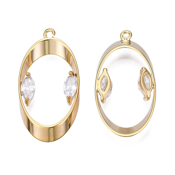PandaHall Brass Rhinestone Pendants, Cadmium Free & Nickel Free & Lead Free, Oval, Real 18K Gold Plated, 30x15x3mm, Hole: 1.4mm...
PandaHall Brass Rhinestone Pendants, Cadmium Free & Nickel Free & Lead Free, Oval, Real 18K Gold Plated, 30x15x3mm, Hole: 1.4mm...