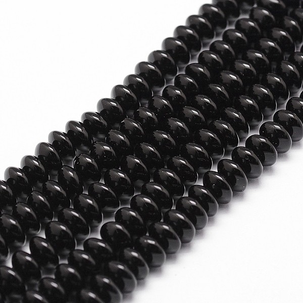 PandaHall Natural Black Onyx Beads Strands, Grade A, Dyed & Heated, Rondelle, 6x4mm, Hole: 1mm, about 95pcs/strand, 15.16 inch~15.35 inch...
PandaHall Natural Black Onyx Beads Strands, Grade A, Dyed & Heated, Rondelle, 6x4mm, Hole: 1mm, about 95pcs/strand, 15.16 inch~15.35 inch...
