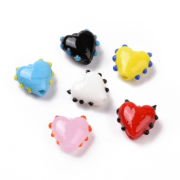 PandaHall Handmade Lampwork Beads, Bumpy, Heart, Mixed Color, 15.5x17x8mm, Hole: 1.4~1.6mm Lampwork Heart Multicolor
PandaHall Handmade Lampwork Beads, Bumpy, Heart, Mixed Color, 15.5x17x8mm, Hole: 1.4~1.6mm Lampwork Heart Multicolor