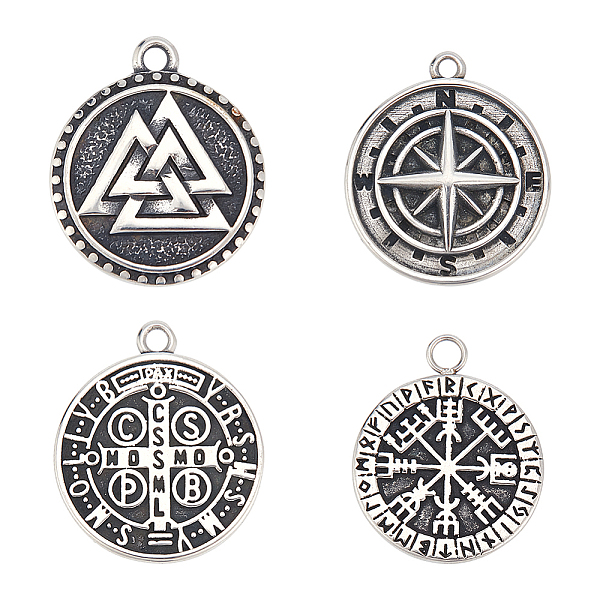 PandaHall DICOSMETIC 4Pcs 4 Style 304 Stainless Steel Norse Valknut Rune Pendant, Flat Round, Antique Silver, 22~25x18.5~21x1.4~3mm, Hole...
PandaHall DICOSMETIC 4Pcs 4 Style 304 Stainless Steel Norse Valknut Rune Pendant, Flat Round, Antique Silver, 22~25x18.5~21x1.4~3mm, Hole...