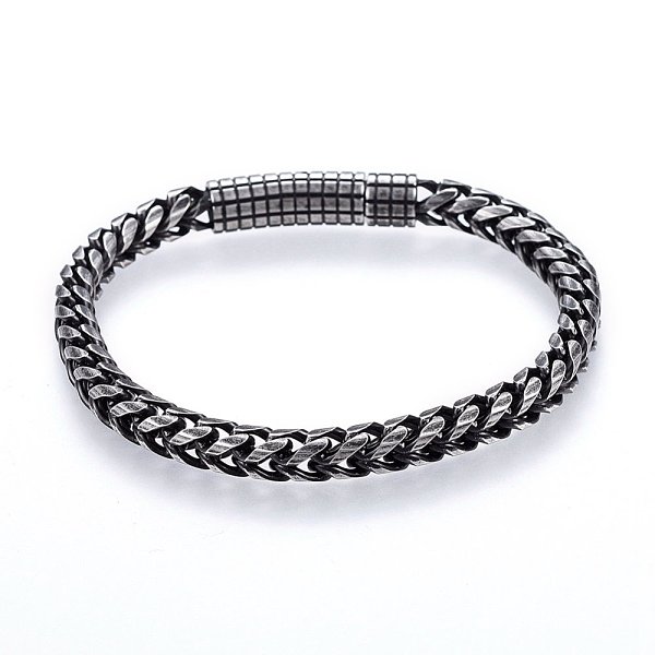 PandaHall Retro 304 Stainless Steel Chain Bracelets, with Bayonet Clasps, Antique Silver, 8-5/8 inch(22cm), 6x6mm 304 Stainless Steel
PandaHall Retro 304 Stainless Steel Chain Bracelets, with Bayonet Clasps, Antique Silver, 8-5/8 inch(22cm), 6x6mm 304 Stainless Steel