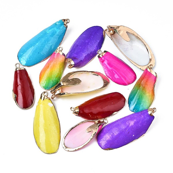 PandaHall Spray Painted & Electroplate Sea Shell Pendants, with Iron Findings, Light Gold, Mixed Color, 34~51x16~21x7~11mm, Hole: 1.5mm..., Multicolor
PandaHall Spray Painted & Electroplate Sea Shell Pendants, with Iron Findings, Light Gold, Mixed Color, 34~51x16~21x7~11mm, Hole: 1.5mm..., Multicolor
