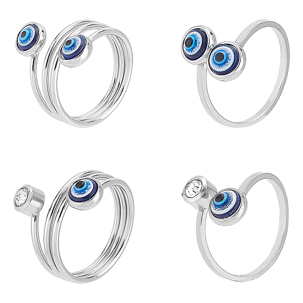 PandaHall ® 4Pcs 4 Style Resin Evil Eye Cuff Rings, 304 Stainless Steel Wire Wrap Jewelry for Women, Stainless Steel Color, US Size 10...
PandaHall ® 4Pcs 4 Style Resin Evil Eye Cuff Rings, 304 Stainless Steel Wire Wrap Jewelry for Women, Stainless Steel Color, US Size 10...