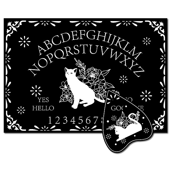 PandaHall Printed Wood Pendulum Dowsing Divination Board Set, Rectangle Talking Board, with Planchette Accessories, Cat Shape..., Black
PandaHall Printed Wood Pendulum Dowsing Divination Board Set, Rectangle Talking Board, with Planchette Accessories, Cat Shape..., Black