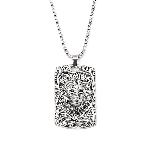 PandaHall Zinc Alloy Pendant Necklaces, 201 Stainless Steel Chains Necklaces, Lion, 23.62 inch(60cm), Rectangle: 41.5x27mm Alloy Lion
PandaHall Zinc Alloy Pendant Necklaces, 201 Stainless Steel Chains Necklaces, Lion, 23.62 inch(60cm), Rectangle: 41.5x27mm Alloy Lion