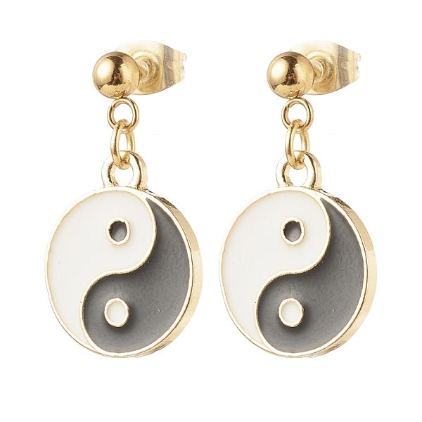 PandaHall Flat Round with Yin Yang Alloy Enamel Dangle Stud Earrings, 304 Stainless Steel Drop Earrings for Women, Golden, 25mm, Pin: 0.8mm..., Black
PandaHall Flat Round with Yin Yang Alloy Enamel Dangle Stud Earrings, 304 Stainless Steel Drop Earrings for Women, Golden, 25mm, Pin: 0.8mm..., Black