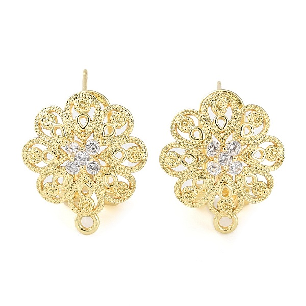 PandaHall Flower Brass Micro Pave Cubic Zirconia Stud Earrings Finding, with Horizontal Loops, Cadmium Free & Lead Free, Real 18K Gold..., Clear
PandaHall Flower Brass Micro Pave Cubic Zirconia Stud Earrings Finding, with Horizontal Loops, Cadmium Free & Lead Free, Real 18K Gold..., Clear
