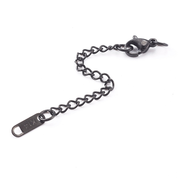 PandaHall 304 Stainless Steel Chain Extender, Chain Tabs with Word K14, and Lobster Claw Clasps, Electrophoresis Black, 64~80mm 304...
PandaHall 304 Stainless Steel Chain Extender, Chain Tabs with Word K14, and Lobster Claw Clasps, Electrophoresis Black, 64~80mm 304...