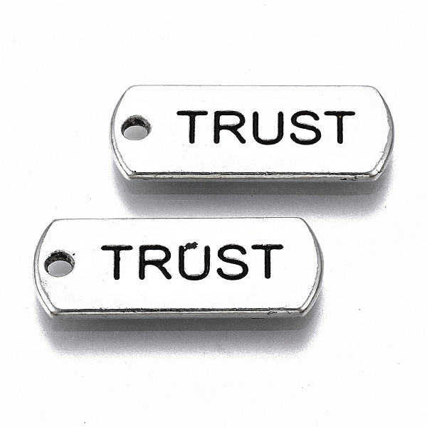 PandaHall Tibetan Style Alloy Pendants, Lead Free & Cadmium Free, Inspirational Message Charms, Rectangle with Word Trust, Antique Silver...
PandaHall Tibetan Style Alloy Pendants, Lead Free & Cadmium Free, Inspirational Message Charms, Rectangle with Word Trust, Antique Silver...